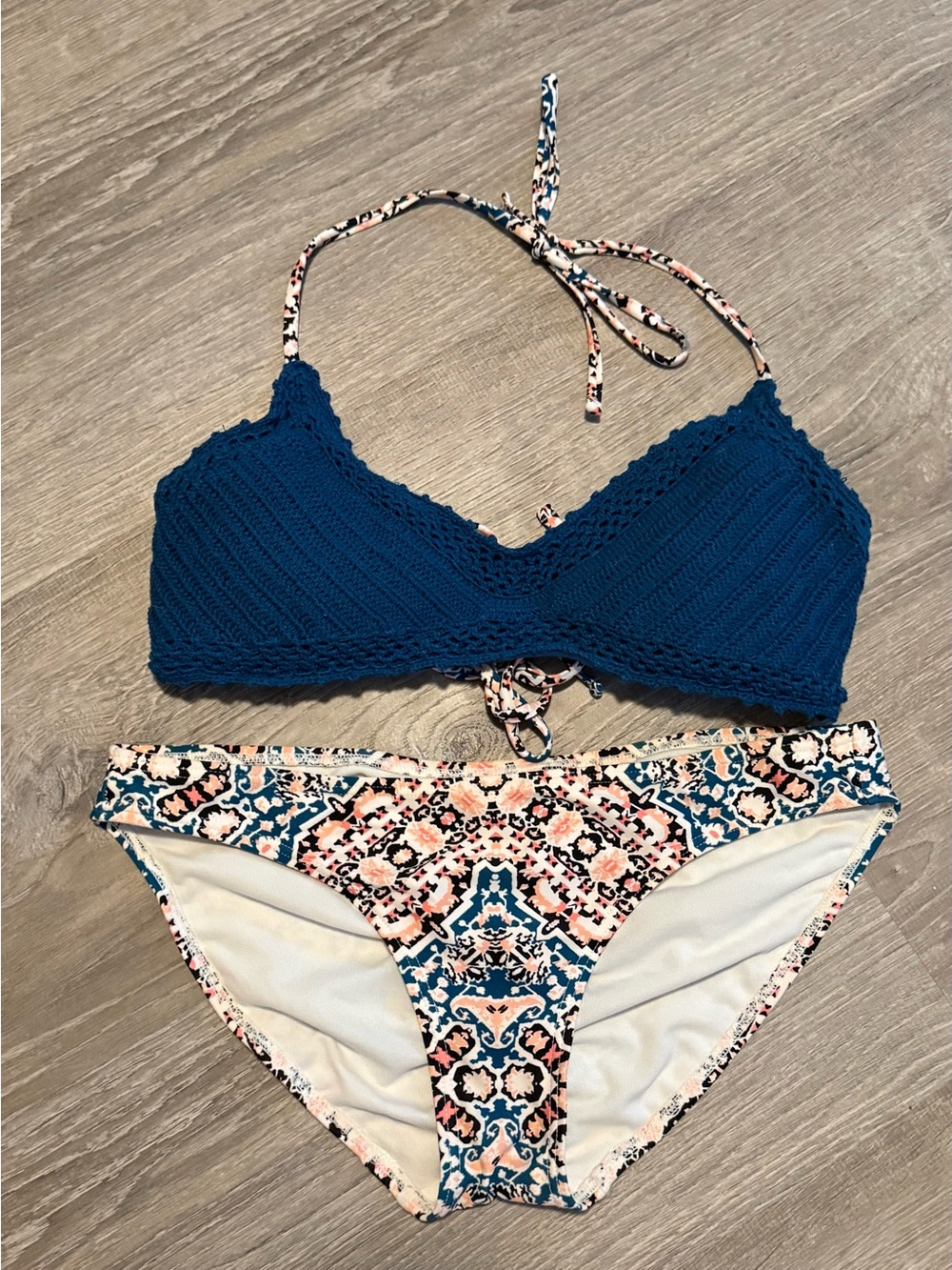 Xhilaration Crochet Hippie Bikini Swimsuit Bathing Suit